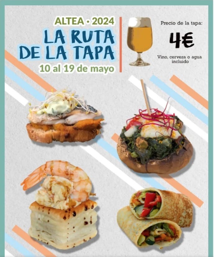Cartel ruta de la tapa en Altea
